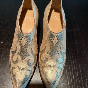 Size 8 Marc Fisher Gold Ankle boots